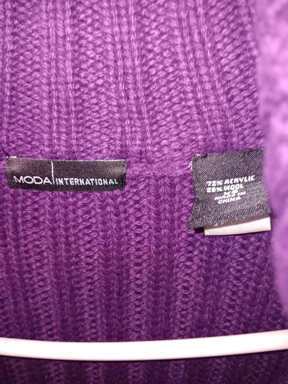 Moda International Purple Cable Knit Belted Cardigan